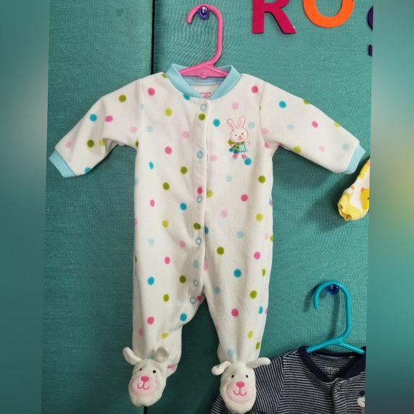 Footed Newborn Pajamas - Set of 3 - Picture 7 of 8